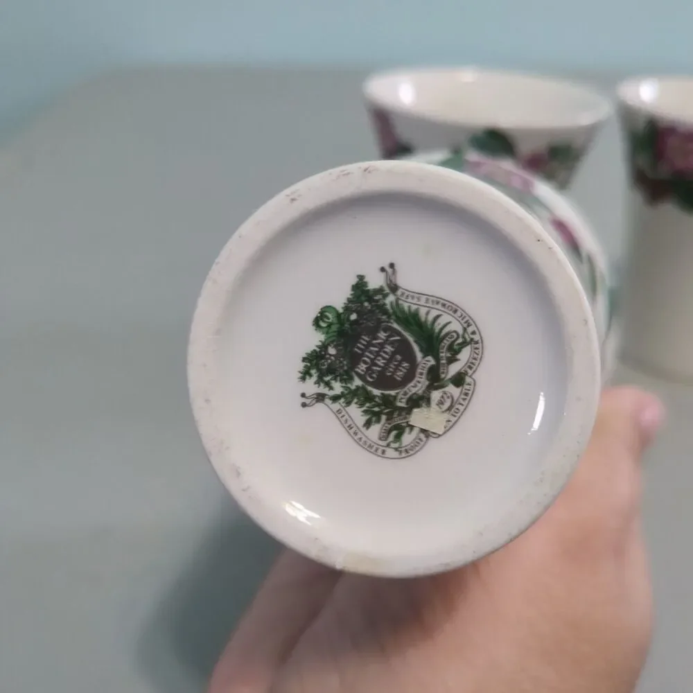 Portmeirion England Rhododendron BOTANIC GARDEN tumbler set lot of 4